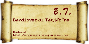Bardiovszky Tatjána névjegykártya